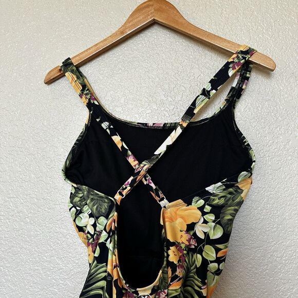 Hurley Womens's UPF 50+ Sun Protection Floral One Piece Swimsuit XXL - Picture 4 of 8
